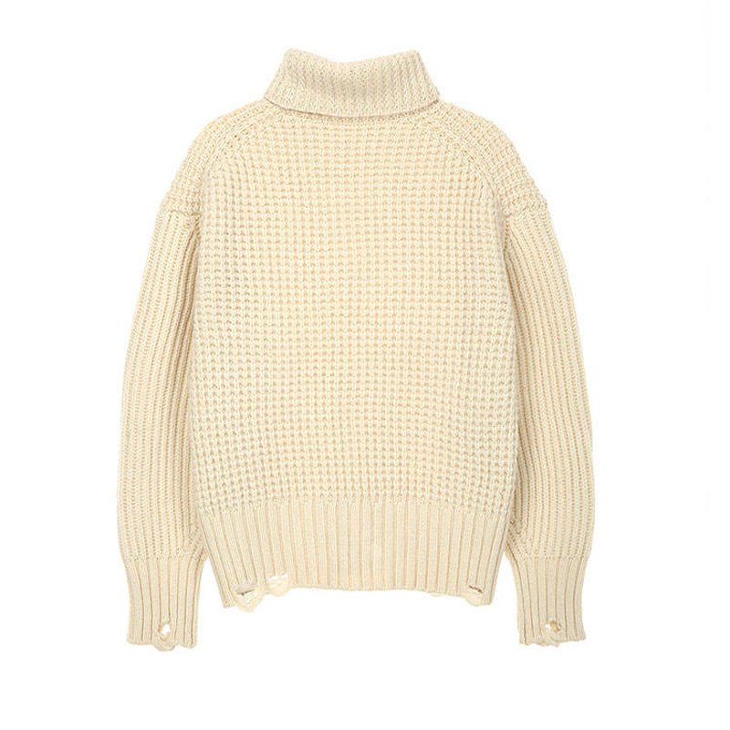 Knitwear Factory Custom Herbst Winter Mode Freizeit Rollkragenpullover dicker warmer gestrickter Pullover