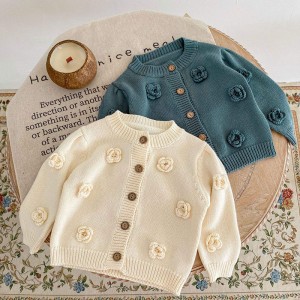 Kinder -Strickwinkel -Strickjacke reiner Baumwollpullover