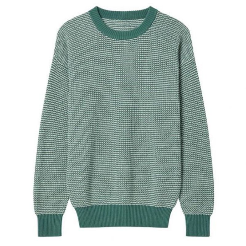 Men\'s Mix Color Stick Pullover Crewneck Langarmpullover