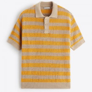 Großhandel Frühlingssommer Kurzarm Häkelgestrickte Polo -Pullover -Hemd für Männer
